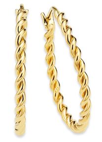 Paar Creolen Bruno Banani "Schmuck Geschenk Silber 925 Ohrschmuck Ohrringe", gold (gelbgoldfarben), Ohrringe, Damen, 29mm, Silber 925 (Sterlingsilber), Paar Creolen