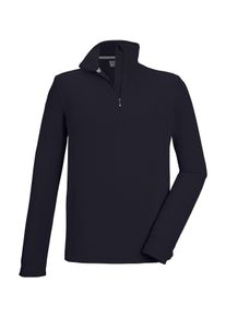 Fleeceshirt Killtec "KSW 63 MN FLC SHRT", Herren, Gr. L, schwarz (midnight), Obermaterial: 100% Polyester, Shirts Fleeceshirt, Fleeceshirt mit Stehkragen, Rei&szlig;verschluss und Kinnschutz