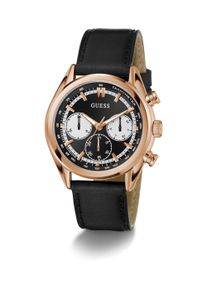 Multifunktionsuhr Guess "DAWSON", schwarz, Armbanduhren, Damen, Multifunktionsuhr, Quarzuhr, Armbanduhr, Herrenuhr, Lederarmband