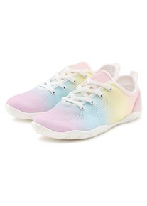 Sneaker Vivance "Schn&uuml;rhalbschuh", M&auml;dchen, Gr. 40, bunt (rose, gelb, blau), Obermaterial: 50% Lederimitat, 50% Textilmaterial. Decksohle: 100% Textilmaterial. Futter: 100% Textilmaterial. Laufsohle: 100% Synthetik, mehrfarbig, Basic, Schuhe Sneaker, mit leichter Sohle und modischem Farbverlauf VEGAN