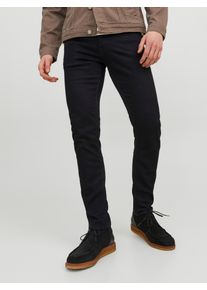 Jack & Jones Slim-fit-Jeans JACK & JONES "JJIGLENN JJFELIX AM 446 NOOS", Herren, Gr. 30, L&auml;nge 32, schwarz (schwarz denim), Denim/Jeans, Obermaterial: 98% Baumwolle, 2% Elasthan, unifarben, slim fit, Jeans Slim-fit-Jeans, mit schmaler Beinform