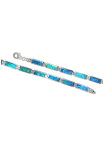Armband Firetti "Schmuck Geschenk Silber 925 Armschmuck Armkette", bunt (silberfarben, blau, blau), Armb&auml;nder, Damen, 21cm, Silber 925 (Sterlingsilber), Armband, mit Opal