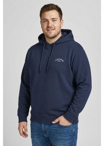 Jack & Jones PlusSize Kapuzensweatshirt "JJCOLLEGE LOGO SWEAT HOOD PLS", Herren, Gr. 3XL, navy blazer, Sweatware, Obermaterial: 80% Baumwolle, 20% Polyester, JACK & JONES PLUSSIZE, unifarben, regular fit normal, Rundhals, Rippb&uuml;ndchen, Sweatshirts Kapuzensweatshirt