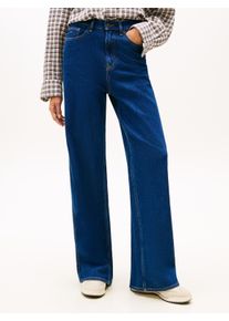 Loose-fit-Jeans Tommy Jeans "CLAIRE HR WD", Damen, Gr. 33, L&auml;nge 32, denim schwarz, Denim/Jeans, Obermaterial: 99% Baumwolle, 1% Elasthan, Abriebeffekte, weit kn&ouml;chellang, Jeans Loose-fit-Jeans