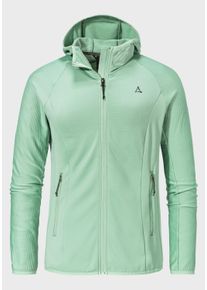 Sch&ouml;ffel Fleecejacke SCH&Ouml;FFEL "Fleece Hoody Style Cascata WMS", Damen, Gr. 46, gr&uuml;n (6305, gr&uuml;n), Oberstoff: 94% Polyester, 6% Elasthan, regular fit, hoch geschlossener Ausschnitt, Jacken Fleecejacke