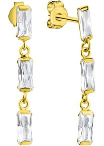Paar Ohrstecker Firetti "Schmuck Geschenk Gold 375 Ohrschmuck Ohrringe", gold (gelbgoldfarben, kristallwei&szlig;, kristallwei&szlig;), Ohrringe, Damen, Gelbgold 375, Paar Ohrstecker, mit Zirkonia (synth.)