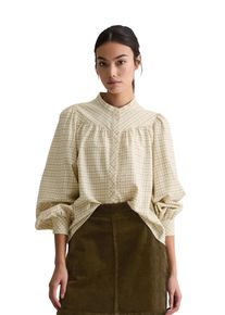 Marc O'Polo Langarmbluse MARC O'POLO DENIM, Damen, Gr. L, sanftes wei&szlig;, Web, Obermaterial: 100% Baumwolle, normal, Manschette, Blusen Langarmbluse, A-Shape in softer Flanell-Qualit&auml;t, kariert