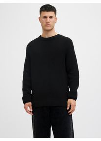 Jack & Jones Strickpullover JACK & JONES "JJGLOBAL KNIT CREW NECK", Herren, Gr. XS, schwarz, Strick, Obermaterial: 67% Polyacryl, 33% Baumwolle, unifarben, regular fit, Rundhals, Pullover Strickpullover