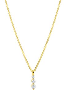 Kette mit Anh&auml;nger Firetti "Schmuck Geschenk Gold 375 Halsschmuck Halskette Rund-Ankerkette", gold (gelbgoldfarben, kristallwei&szlig;), Halsketten, Damen, Gelbgold 375, L: 45, Kette mit Anh&auml;nger, mit Zirkonia (synth.)