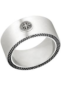 Fingerring s.Oliver "Kompass-Motiv" Gr. 60, silber (edelstahlfarben), Fingerringe, Herren, 60, Edelstahl, 9mm, Fingerring
