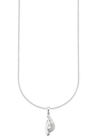 Kette mit Anh&auml;nger Bruno Banani "Schmuck Geschenk Silber 925 Halsschmuck Halskette Ankerkette", bunt (silberfarben, wei&szlig;), Halsketten, Damen, Silber 925 (Sterlingsilber), L: 45, Kette mit Anh&auml;nger, mit Zirkonia (synth.)