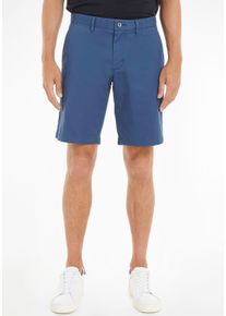 Chinoshorts Tommy Hilfiger "BROOKLYN SHORT 1985", Herren, Gr. 34, N-Gr, blau (aegean sea), Stoff, Obermaterial: 97% Baumwolle, 3% Elasthan, unifarben, Basic, normal kniefrei, Hosen Chinoshorts, in klassischem Design
