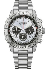 Chronograph Citizen "Promaster Sky", silber (silberfarben, silberfarben), Armbanduhren, Herren, Chronograph, Armbanduhr, Solar, Herrenuhr, Edelstahlarmband, analog, Tag