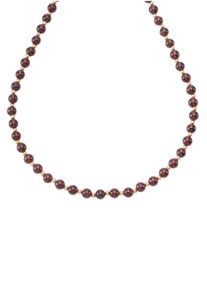 Collier Firetti "Schmuck Geschenk Gold 585, Halsschmuck Halskette Goldkette", gold (gelbgoldfarben, rot), Halsketten, Damen, Gelbgold 585, L: 45 B: 6mm, Collier, mit Granat, B:6mm
