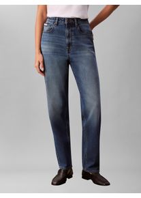 Gerade Jeans Calvin Klein Jeans, Damen, Gr. 33, N-Gr, indigo park, Denim/Jeans, Obermaterial: 98% Baumwolle, 2% Elasthan, unifarben, regular fit lang, Jeans Gerade Jeans, Regular fit
