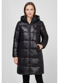 Steppjacke Calvin Klein Jeans, Damen, Gr. M (40), schwarz, Web, Obermaterial: 100% Polyamid, unifarben, regular fit lang, Rundhals, eingesetzt gerader Abschluss, Jacken Steppjacke, Regular fit mit Kapuze