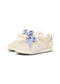 Keilsneaker Tommy Jeans "TJW LOW PROFILE RUNNER", Damen, Gr. 36, beige, hellblau, Leder, Lederimitat, Textil, Schuhe Keilsneaker, Freizeitschuh, Schn&uuml;rschuh, Halbschuh mit Kontrastbesatz