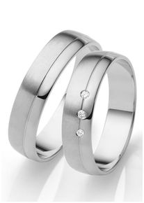 Trauring Firetti "Schmuck Geschenk Gold 750 Hochzeit Ehering "LIEBE" Gr. 64, wei&szlig; (wei&szlig;goldfarben), Fingerringe, Damen, 64, 0,03 SI = kleine Einschl&uuml;sse mit Brillanten, Wei&szlig;gold 375, 5mm, Trauring, Made in Germany, wahlweise mit oder ohne Brillanten