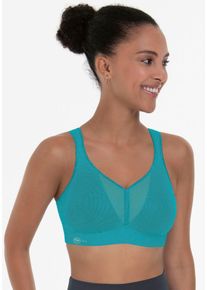 Sport-BH Anita active "Air Control Deltapad", Damen, Gr. 80, Cup B, gr&uuml;n (peacock), Netz, Obermaterial: 49% Polyamid, 39% Polyester, 12% Elasthan, Mesh, Netz, durchscheinend, matt, unifarben, Basic, regular fit, BHs Sport-BH, doppellagige Cups, gepolsterte Tr&auml;ger, mit Print, feminin, weich