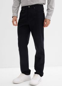 bonprix Classic Fit Stretch-Hose mit Dehnbund Straight, schwarz, Gr.52, Klassische Straight-Fit-Jeans mit angesagten Metallnieten und komfortablem Stretchbund, 98% Baumwolle