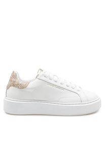 Crime London Low-Top Sneaker - White Leather Sneakers With Glitter Heel Tab - Gr. 38 (EU) - in Wei&szlig; - f&uuml;r Damen