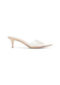 Gianvito Rossi Slipper & Pantoletten - Pointed Toe Mules With Semi-Sheer Strap - Gr. 39 (EU) - in Beige - f&uuml;r Damen