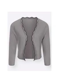 Bolero Lady, Damen, Gr. 38, grau (steingrau), 55% Baumwolle, 45% Viskose, unifarben, Strickjacken Bolero