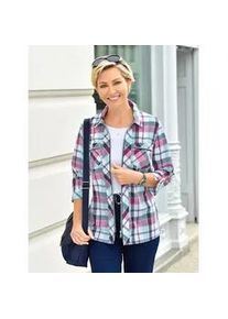 Hemdbluse Casual Looks, Damen, Gr. 42, bunt (fuchsia, nachtblau, kariert), 65% Polyester, 35% Baumwolle, gemustert, kariert, mehrfarbig, Blusen Hemdbluse