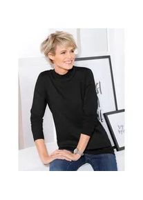 Stehkragenpullover Classic Basics "Pullover", Damen, Gr. 44, schwarz, 100% Polyacryl, unifarben, figurumspielend, Pullover Stehkragenpullover