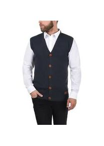 Pullunder Blend "BHLennardo", Herren, Gr. XL, navy, Feinstrick, 50% Baumwolle, 50% Polyacryl, unifarben, regular fit normal, V-Ausschnitt, Pullover Pullunder, Stilvoller Pullunder mit Holzknopf-Leiste