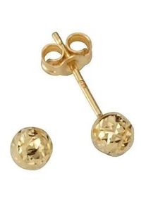 Paar Ohrstecker Firetti "Schmuck Geschenk Gold 375 Ohrschmuck rund diamantiert" Gr. 4, gold (goldfarben), Ohrringe, Damen, 4, Gelbgold 375