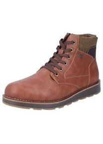 Winterboots Rieker, Herren, Gr. 45, braun (cognac, dunkelbraun), Lederimitat, Textil, Schuhe Winterboots, Schn&uuml;rboots, Schaftrandpolsterung, mit RiekerTEX-Membran