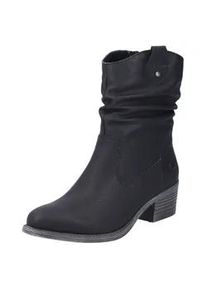Westernstiefelette Rieker, Damen, Gr. 42, schwarz, Lederimitat, Schuhe, Cowboyboots, slouchy Schaft, Blockabsatz, mit Innen-Rei&szlig;verschluss