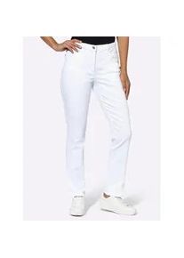 Bequeme Jeans COSMA, Damen, Gr. 22, Kurzgr&ouml;&szlig;en, wei&szlig;, 81% Baumwolle, 17% Polyester, 2% Elasthan, unifarben, lang, Jeans