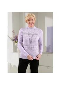 Classic Dog Stehkragenpullover CLASSIC "Stehkragen-Pullover", Damen, Gr. 54, lila (flieder), 50% Viskose, 28% Polyester, 22% Polyamid, unifarben, Pullover Stehkragenpullover