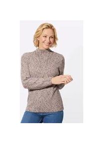 Stehkragenpullover Classic Basics "Pullover", Damen, Gr. 54, grau (hellgrau, meliert), 100% Polyacryl, meliert, Pullover Stehkragenpullover