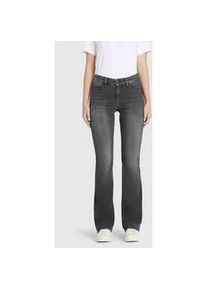 Bootcut-Jeans MAC "Dream-Boot", Damen, Gr. 44, L&auml;nge 30, grau (natty anthrazit used), Denim/Jeans, Obermaterial: 90% Baumwolle, 7% Elastomultiester, 3% Elasthan, figurbetont lang, Jeans, Gerade geschnitten mit leicht ausgestelltem Bein