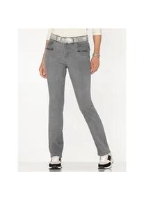 Push-up-Jeans Inspirationen, Damen, Gr. 50, Normalgr&ouml;&szlig;en, grau (grau denim), 98% Baumwolle, 2% Elasthan, unifarben, lang, Jeans