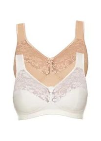 B&uuml;gelloser BH SuSa "Basic", Damen, Gr. 105, Cup B, beige (ivory, pure, beige), Spitze, Obermaterial: 76% Baumwolle, 18% Polyamid, 6% Elasthan, Basic, BHs, Spitze, gen&auml;hte Cups, Baumwollmix, elastisch, BH-Set