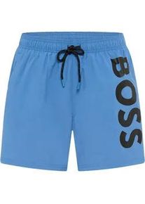 Badeshorts BOSS "Octopus", Herren, Gr. M, N-Gr, bright blau 436, Web, Obermaterial: 100% Polyamid, Badehosen Badeshorts, Mit BOSS Logoschriftzug, elastischer Taillenbund mit Kordel