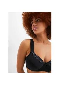 Minimizer-BH bonprix, Damen, Gr. 85, Cup F, schwarz (schwarz, kreidebeige), Obermaterial: 80% Polyamid, 20% Elasthan. Futter: 80% Polyamid, 20% Elasthan, BHs Minimizer-BH, Minimizer-Passform, gepolsterte Tr&auml;ger, aus Polyamid und Elasthan