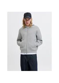 Jack & Jones Kapuzensweatshirt JACK & JONES "JCOCOVER SCUBA SWEAT ZIP HOOD NOOS", Herren, Gr. M, grau (light grau melange), angeraute Sweatware, Obermaterial: 65% Polyester, 30% Viskose, 5% Elasthan, meliert, relaxed fit, Rippb&uuml;ndchen, Sweatshirts