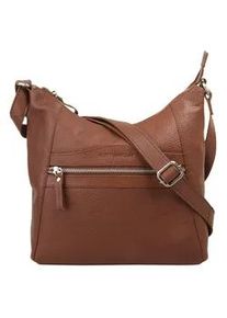 Umh&auml;ngetasche Betty Barclay, Damen, Gr. B/H/T: 32cm x 28cm x 8cm onesize, braun (cognac), Leder, Strukturmuster, Taschen Umh&auml;ngetasche, echt Leder
