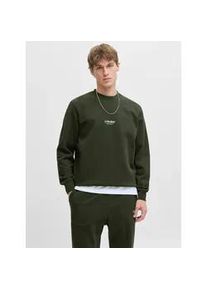 Jack & Jones Sweatshirt JACK & JONES "JJESOHO SWEAT CREW NECK NOOS", Herren, Gr. XS, duffel bag, angeraute Sweatware, Obermaterial: 80% Baumwolle, 20% Polyester, bedruckt, relaxed fit h&uuml;ftlang, Rundhals, Rippb&uuml;ndchen, Sweatshirts Sweatshirt, Baumwollmischung, relaxed fit