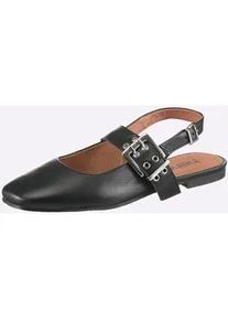 Ballerina Heine, Damen, Gr. 39, schwarz, Glattleder, Leder, Rindsleder, Schuhe Ballerina