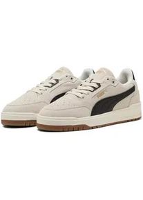 Sneaker Puma "SHUFFLE DOWNTOWN SD", Damen, Gr. 37, vapor gray, Puma schwarz, Puma gold, Leder, Schuhe Sneaker, Obermaterial aus Leder, leicht profilierte Gummilaufsohle