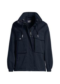 LANDS' END Wasserabweisende Soft Touch Baumwoll-Jacke, Damen,  Blau, Baumwolle/Nylon, by Lands' End