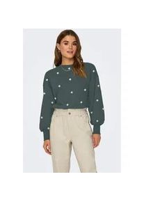 Sweatshirt Only "ONLBROOKE L/S O-NECK FLOWER SWT", Damen, Gr. S, balsam gr&uuml;n print:daisy aop, Sweatware, Obermaterial: 60% Baumwolle, 40% Polyester, bedruckt, regular fit normal, Rundhals, Rippb&uuml;ndchen, Sweatshirts Sweatshirt, Baumwollmischung, regular fit