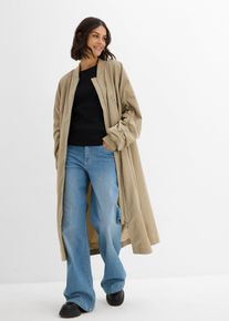 bonprix Blouson-Mantel mit Strickkragen, gr&uuml;n, Gr.44, L&auml;ssig-moderner Mantel mit Raffdetail am &Auml;rmel, Strickb&uuml;ndchen und Leistentaschen
