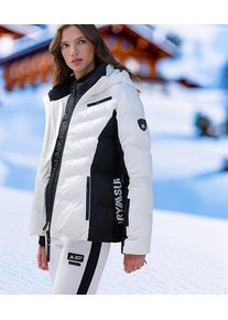 Superdry Damen Gesteppt Luxe Ski Jacke Mit G&uuml;rtel, Wei&szlig; & Schwarz - Gr&ouml;&szlig;e: 42 208232110007801C020